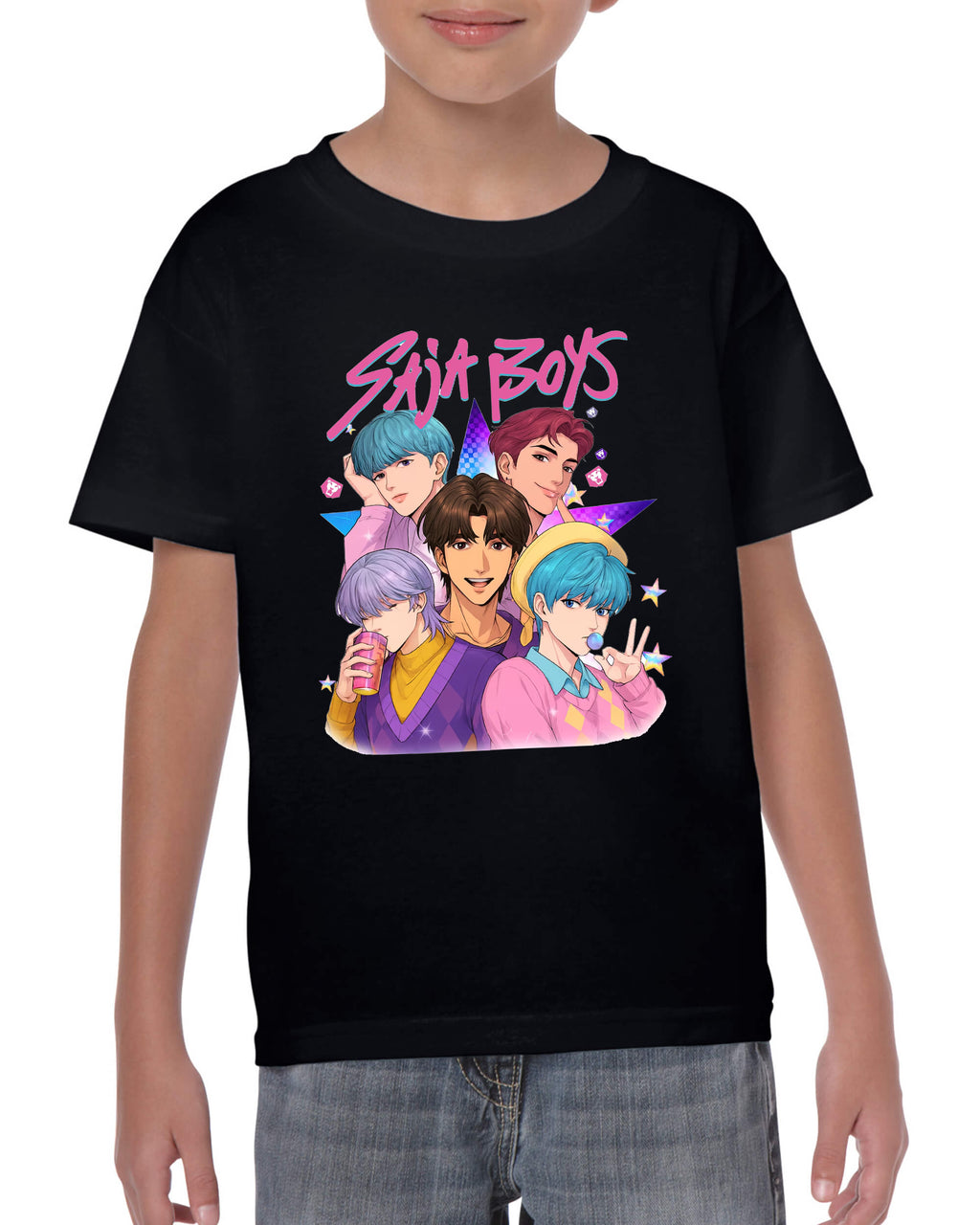 Maglietta dei Saja Boys - Jinu, Mistery, Abby, Baby, Romance