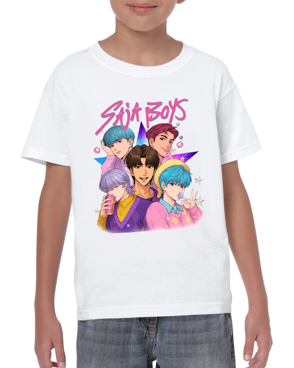 Maglietta dei Saja Boys - Jinu, Mistery, Abby, Baby, Romance