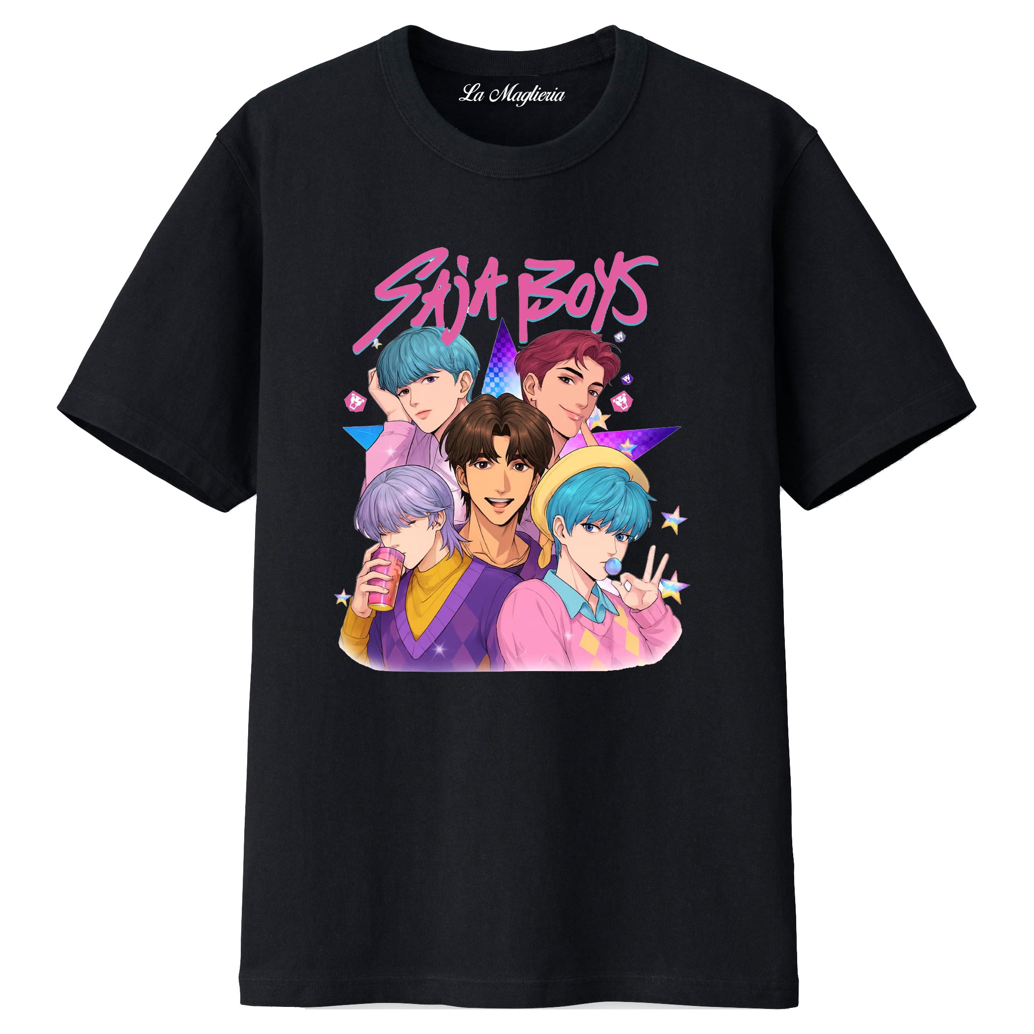 Maglietta dei Saja Boys - Jinu, Mistery, Abby, Baby, Romance